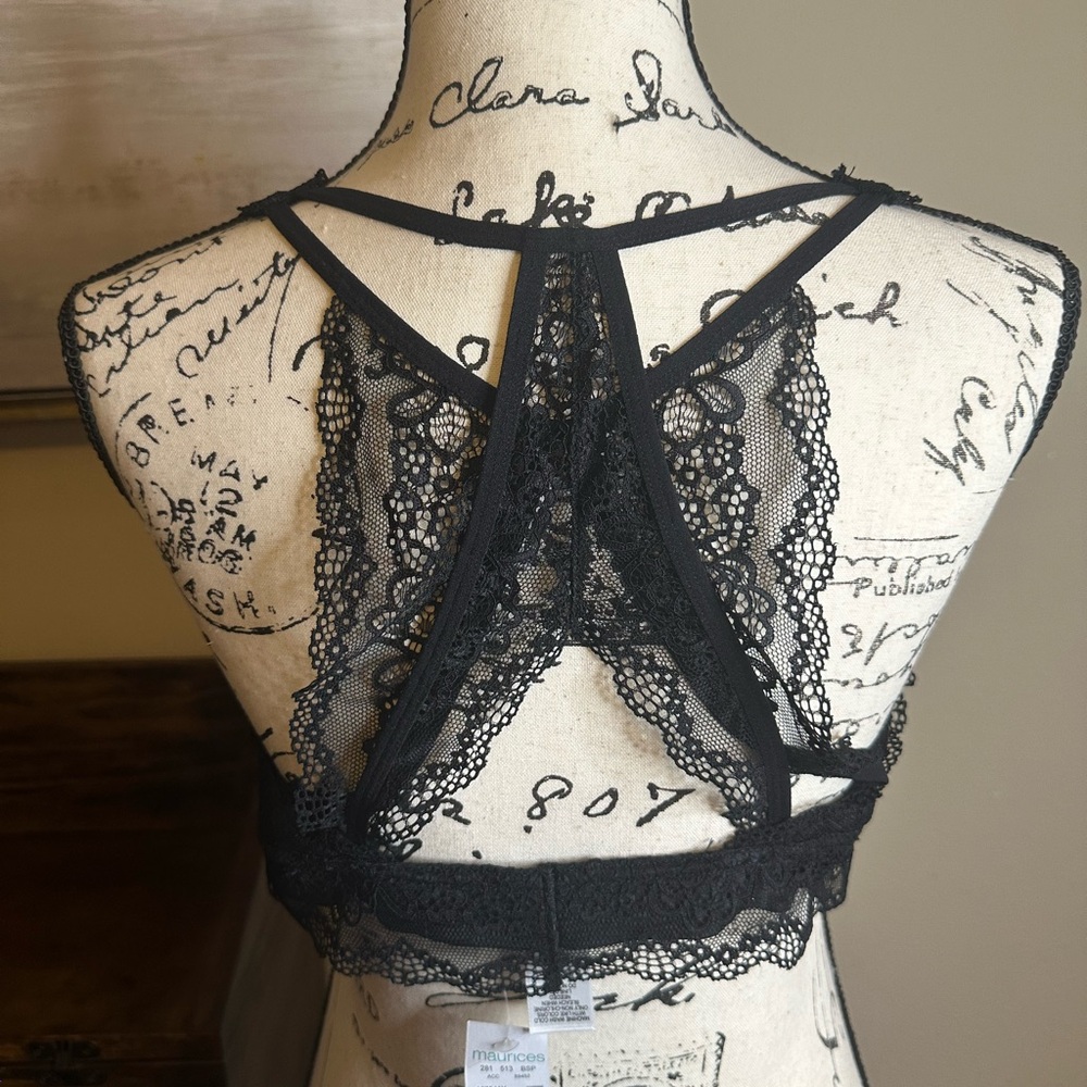 Maurices NWT Black Lace Bralette - Picture 2 of 7
